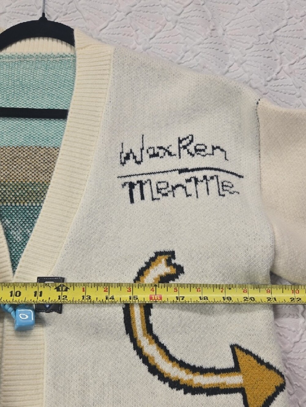 Weekend Max Mara "Rupia" Cotton Blend Graphic Cardigan - Picture 3 of 9